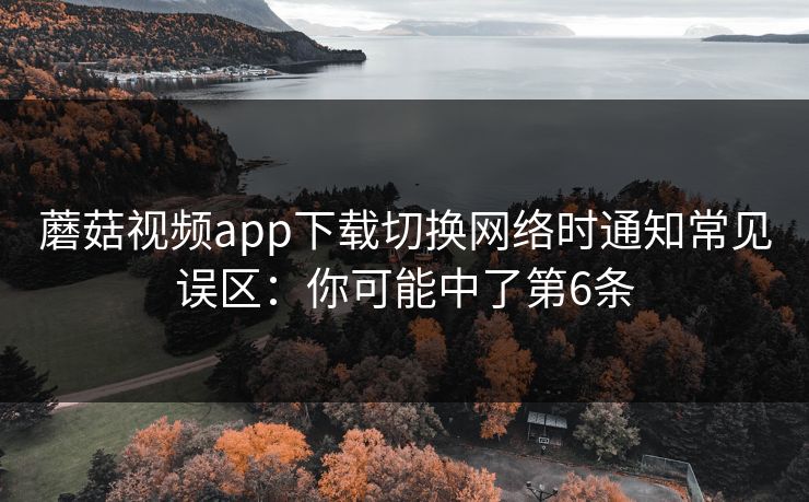 蘑菇视频app下载切换网络时通知常见误区：你可能中了第6条