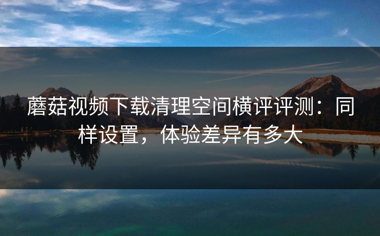 蘑菇视频下载清理空间横评评测：同样设置，体验差异有多大