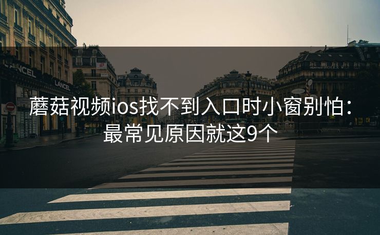蘑菇视频ios找不到入口时小窗别怕：最常见原因就这9个